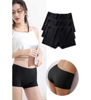 3 Adet Kadın Dikişsiz Görünmez İz Yapmaz Mini Şort Boxer Siyah