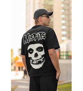 Misfits Müzik Grubu Baskılı Unisex Oversize Rock Metal Tişört