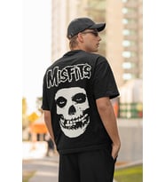 Misfits Müzik Grubu Baskılı Unisex Oversize Rock Metal Tişört
