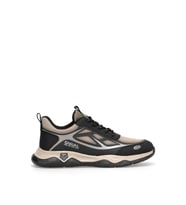 Voyager E087T Erkek Deri-Tekstil Klasik Sneaker Siyah - Bej