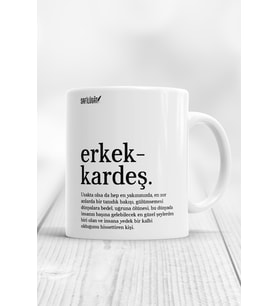 Erkek Kardeş Açıklamalı Baskılı Kupa Bardak