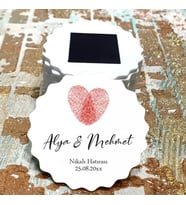 Magnet Hediyelik - Gelin / Damat Parmak İzi Tasarım Düğün, Nikah, Nişan, Söz Hatırası Magnet
