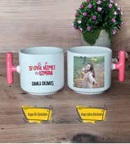 Sosyal Hizmetler Uzmanı Kupa Bardak Fotoğraflı T Pembe Kulplu Sosyal Hizmetler Uzmanına Hediye
