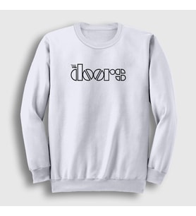 Presmono Unisex Beyaz Logo The Doors Sweatshirt 116371tt (Beyaz)