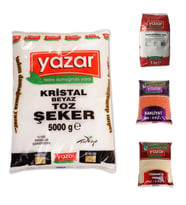 YAZAR 5KG TOZ ŞEER+KARABUĞDAY UNU+KIRMIZI MER+OSMANCIK PİRİNÇ=20KG