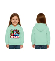 Unisex roblox Baskılı Çocuk Swaetshirt  Baskılı Kapüşonlu 3 İplik Şardonlu (Mint Yeşili)
