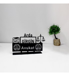 Kişiye Özel Avukat Masaüstü  İsimlik - Metal İsimlik