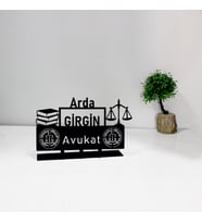 Kişiye Özel Avukat Masaüstü  İsimlik - Metal İsimlik
