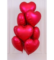 Beysüs Mat Kırmızı Kalp Folyo Balon 5 Adet 45cm