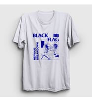 Presmono Unisex Beyaz Nervous Breakdown Black Flag T-Shirt 476763tt