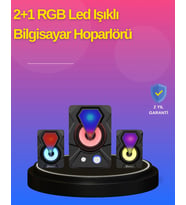 2.1 Kanal RGB LED Oyun Hoparlörü Subwoofer Destekli