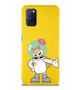 Oppo A52 Soft Premier Kapak Sandy Tasarımlı Silikon Kılıf - Sarı (Şeffaf)
