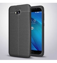 Asus Zenfone 4 Selfie ZD553KL Kılıf Deri Tarzı Niss Silikon Case (Siyah)