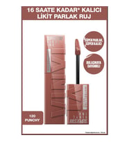 Maybelline New York Super Stay Vinyl Ink Uzun Süre Kalıcı Likit Parlak Ruj 120 Punchy
