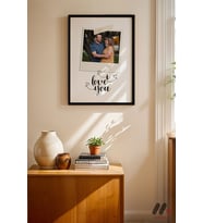 Kişiye Özel I Love You Polaroid Poster, Siyah Çerçeveli Duvar Tablosu - Sevdiklerinize