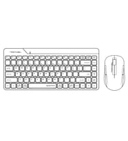 A4 Tech FG2200 AIR2 Mini Kablosuz Klavye Mouse Seti, Usb, Siyah