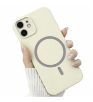 Coverzone iPhone 11 ile Uyumlu Kadife ?� Y�zeyli Premium Silikon K?l?f MagSafe ile Uyumlu Kablosuz ?arj Destekli Darbe Emici Yumu?ak Dokulu Koruma Tasar?ml? Telefon K?l?f? Krem