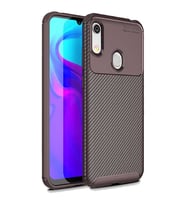 Huawei Y6 2019 Karbon Desenli Negro Silikon Kılıf (Kahverengi)