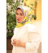 Silk Home Tivil İpek Eşarp IST11439-02 Asit, Gri, Siyah, Gümüş, Yeşil Karışık Desen