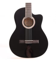 Miguel Angela MA1C-BK Cutaway Klasik Gitar - Siyah (Başlangıç/Orta - Kesik Kasa)  Alt Perdelere Kolay Erişim (Cutaway), Siyah Mat Cila, Modern Tasarım  Uyum: 4/4 (Tam Boy) Standart