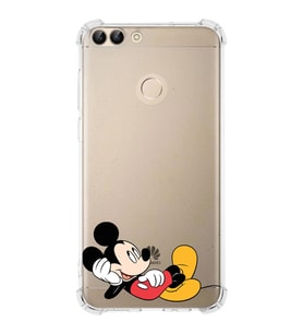 Huawei P Smart  Köşe Korumalı Antişok Kapak Mickey Mouse Tasarımlı Şeffaf  Kılıf