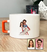 Kişiye Özel Karikatürlü Sevgiliye Hediye Lüks Fincan Sevgililer Günü Hediyesi