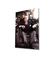 Atatürk Cam Tablo 4mm Dayanıklı Temperli Cam, Atatürk Glass Wall Art (Çok Renkli)