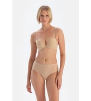 3 lü Paket Dagi Bayan Yüksek Bel Slip Külot 5104KC (Ten)