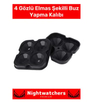 Deluxe Seri 4 Gözlü Kırılmaz Esnek Silikon Kokteyl İçecek Elmas Şekilli Buz Yapma Kalıbı Buzluk