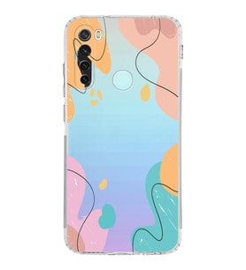 Xiaomi Redmi Note 8  Kamera Korumalı Kapak Karışık Renkler Tasarımlı Şeffaf  Kılıf