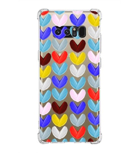 PrintiFy Samsung Galaxy Note 8 Uyumlu Water Color 1 Baskılı Şeffaf Köşe Korumalı Antişok Kılıf