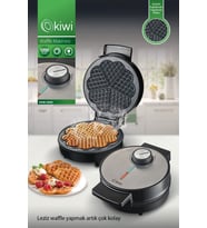 Kiwi KSM-2442 Kalp Desenli Yapışmaz Plakalı Paslanmaz Çelik Waffle Makinesi