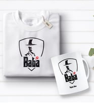 BK Gift Kişiye Özel Baba Godfather Tasarımlı Beyaz Tişört ve Kupa Seti-6 (Model 1)