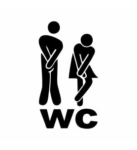 Wc Sticker Siyah 10x19 cm