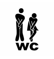 Wc Sticker Siyah 10x19 cm