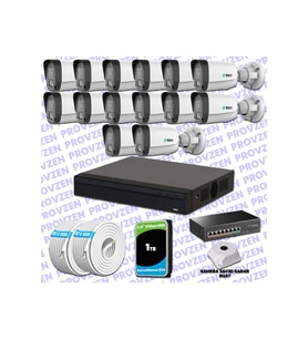 Provzen TTec Hikvision 14 Kameralı IP Full HD Mikrofonlu Güvenlik Kamerası