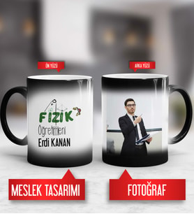 Fizik Öğretmenine Hediye Fizik Öğretmeni Kupa Bardak Sihirli Fotoğraflı