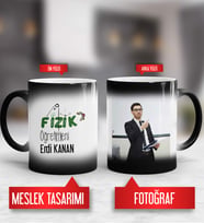 Fizik Öğretmenine Hediye Fizik Öğretmeni Kupa Bardak Sihirli Fotoğraflı
