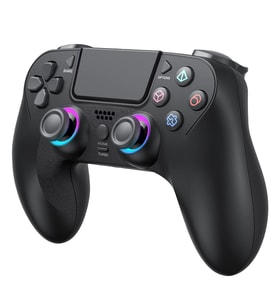 Oyun Kolu Bluetooth Oyun Kolu Pc Uyumlu Oyun Kolu Kablosuz Bağlantı Rgb Renk Modu Çift Titreşim Uzun Pil Ömrü Eksenli Sensör Turbo Hızı (Siyah)