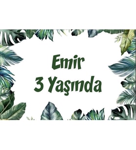 Yapraklar Temalı Doğum Günü Afişi 35X50 cm