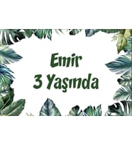 Yapraklar Temalı Doğum Günü Afişi 35X50 cm