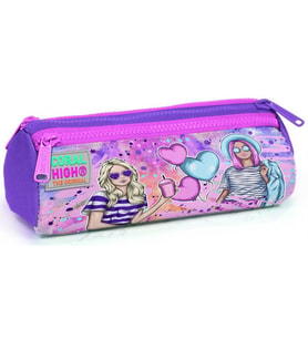 Coral High Pembe Mor Fashion Girl Üç Bölmeli Kalem Çantası - Kız Çocuk