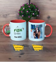 Fizik Öğretmeni Kupa Bardak Turuncu Fotoğraflı Öğretmenler Günü Hediyesi