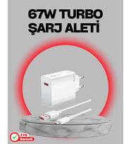 67 Watt Turbo Destekli Şarj Cihazı Honor 50 70 90 Uyumlu