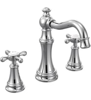 Moen Weymouth Krom İki Saplı Yüksek Arklu Geniş Banyo Bataryası, Valf Ayrı Satılır, Ts42114 (Çok Renkli)