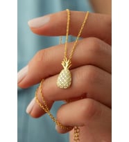 925 Ayar Gümüş Ananas Kolye