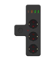 Termal Akım Korumalı 3 Adet Soket,3 Adet USB ve 1 Adet Type-C Girişli 20w Priz Model 3397 (5343)