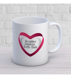 Kişiye Özel Sevgili Temalı Hediyelik Kupa Bardak 1 Adet (Beyaz)