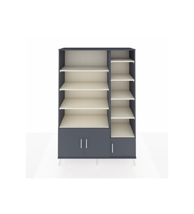 Hyperion Dolap 10 Raflı 3 Kapaklı 132x44x195 Antrasit-Antrasit/Aytaşı