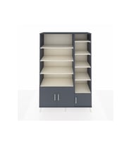 Hyperion Dolap 10 Raflı 3 Kapaklı 132x44x195 Antrasit-Antrasit/Aytaşı
